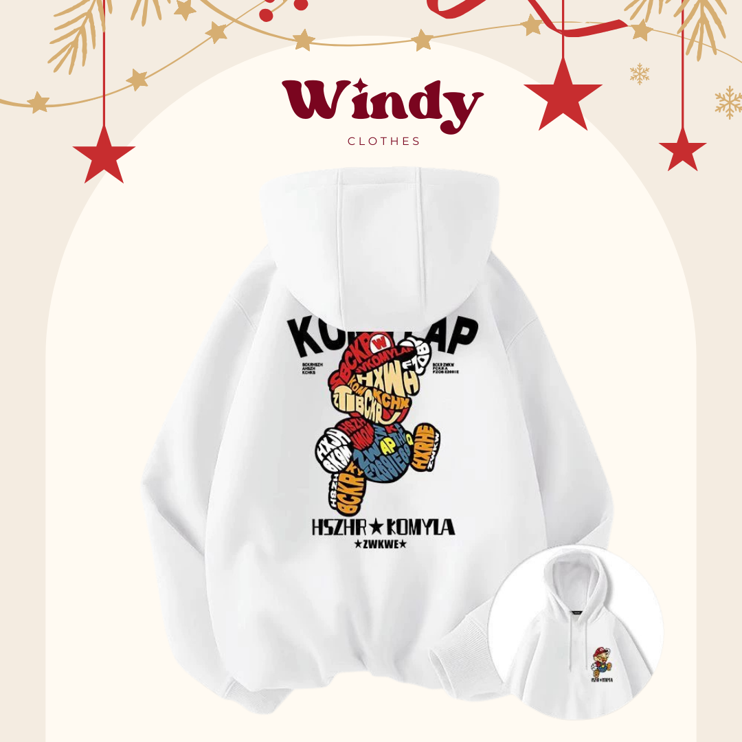 Áo Hoodie dày dặn form rộng chất nỉ bông có mũ trùm đầu - Windy BST2026 - Ảnh 2