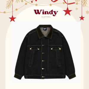 Áo khoác Jean phối nhung cổ điển Windy